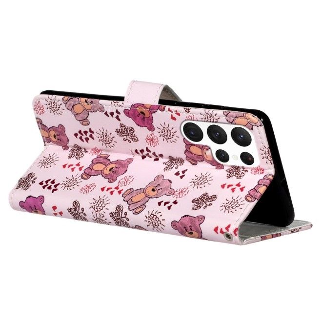 Samsung Galaxy S24 Ultra Handy Hülle - Leder Bookcover Image Series - Bären