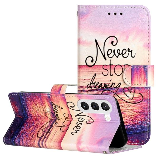 Samsung Galaxy S24 Handy Hülle - Leder Bookcover Image Series - Never Stop Dreaming