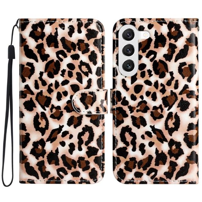 Samsung Galaxy S24 Handy Hülle - Leder Bookcover Image Series - Leopardmuster
