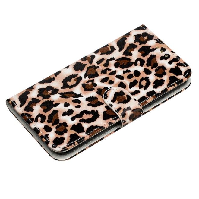 Samsung Galaxy S24 Handy Hülle - Leder Bookcover Image Series - Leopardmuster