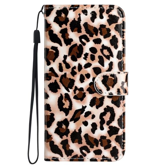 Samsung Galaxy S24 Handy Hülle - Leder Bookcover Image Series - Leopardmuster