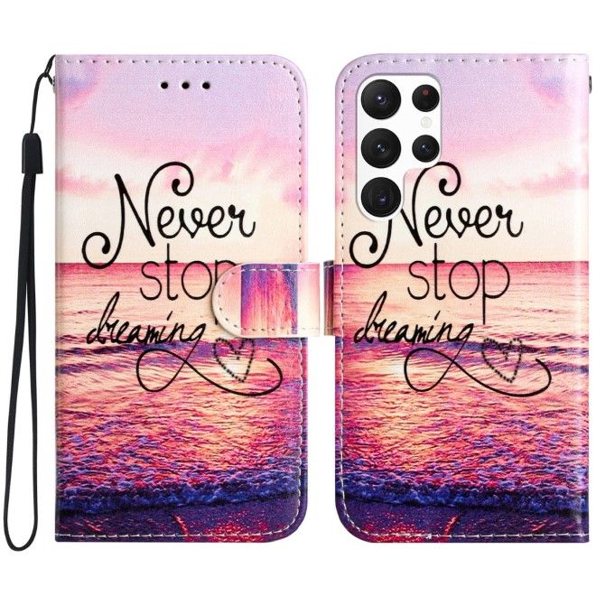Samsung Galaxy S24 Ultra Handy Hülle - Leder Bookcover Image Series - Never Stop Dreaming