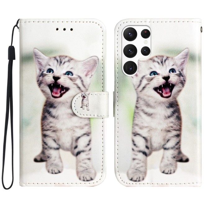 Samsung Galaxy S24 Ultra Handy Hülle - Leder Bookcover Image Series - Katze
