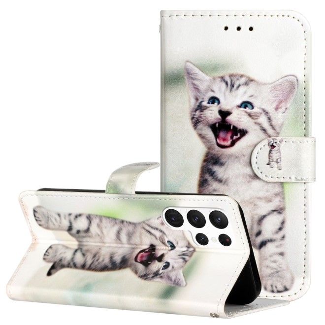 Samsung Galaxy S24 Ultra Handy Hülle - Leder Bookcover Image Series - Katze