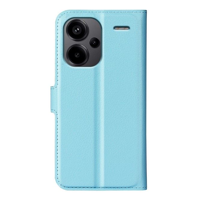 Xiaomi Redmi Note 13 Pro+ Handy Hülle - Litchi Leder Bookcover Series - blau