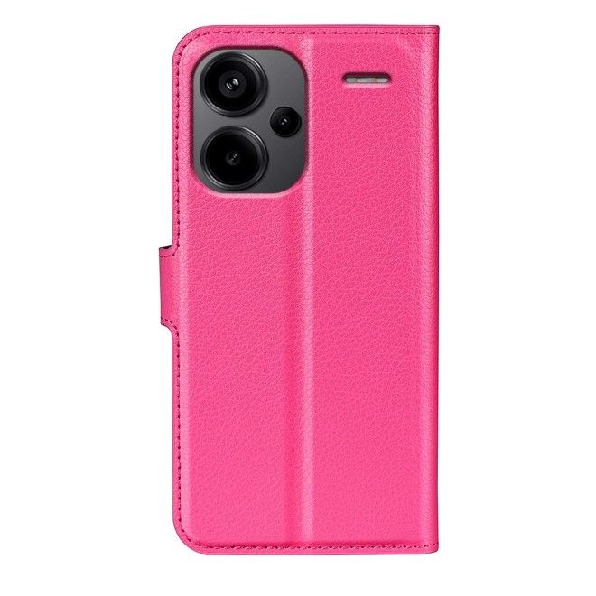 Xiaomi Redmi Note 13 Pro+ Handy Hülle - Litchi Leder Bookcover Series - pink