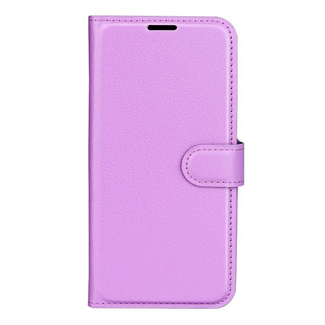 Xiaomi Redmi Note 13 Pro+ Handy Hülle - Litchi Leder Bookcover Series - purpur