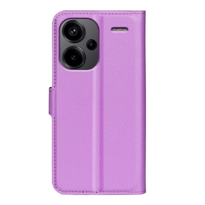 Xiaomi Redmi Note 13 Pro+ Handy Hülle - Litchi Leder Bookcover Series - purpur
