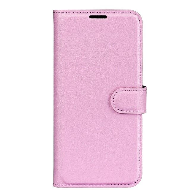 Xiaomi Redmi Note 13 Pro 5G Handy Hülle - Litchi Leder Bookcover Series - rosa