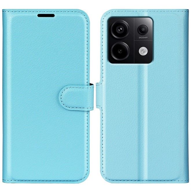 Xiaomi Redmi Note 13 Pro 5G Handy Hülle - Litchi Leder Bookcover Series - blau