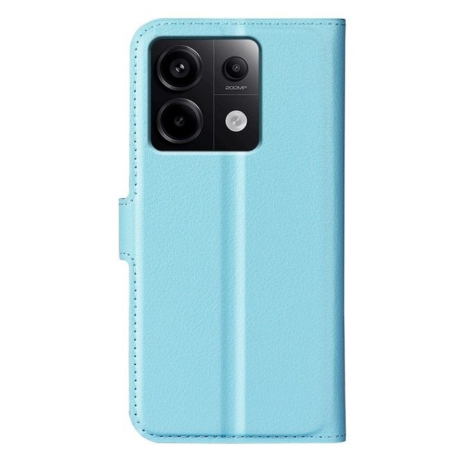 Xiaomi Redmi Note 13 Pro 5G Handy Hülle - Litchi Leder Bookcover Series - blau