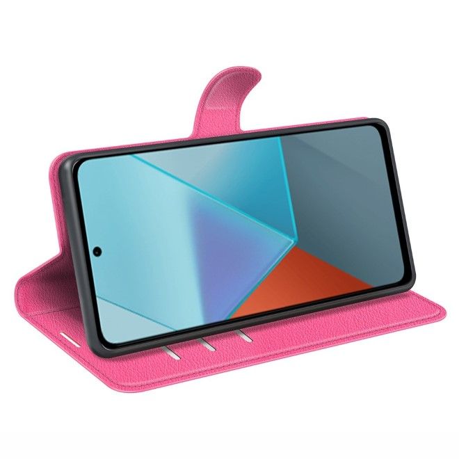 Xiaomi Redmi Note 13 Pro 5G Handy Hülle - Litchi Leder Bookcover Series - pink