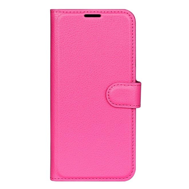 Xiaomi Redmi Note 13 Pro 5G Handy Hülle - Litchi Leder Bookcover Series - pink