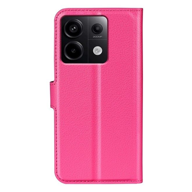 Xiaomi Redmi Note 13 Pro 5G Handy Hülle - Litchi Leder Bookcover Series - pink
