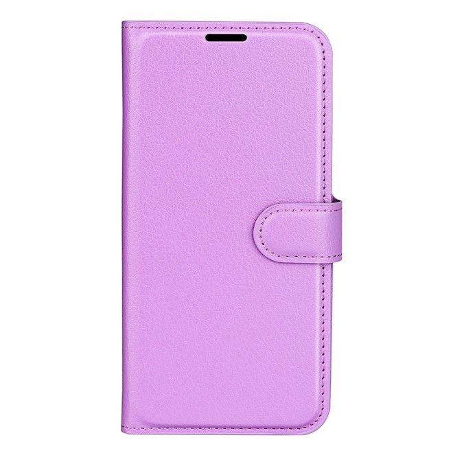 Xiaomi Redmi Note 13 Pro 5G Handy Hülle - Litchi Leder Bookcover Series - purpur