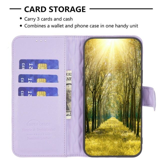 Samsung Galaxy S24+ Hülle - Trendy Leder Bookcover Series - purpur