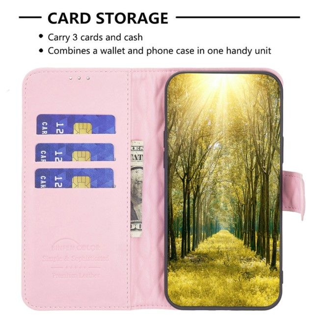 Samsung Galaxy S24+ Hülle - Trendy Leder Bookcover Series - rosa