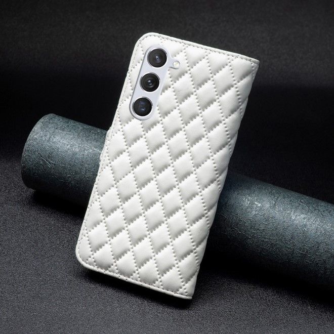 Samsung Galaxy S24 Hülle - Trendy Leder Bookcover Series - weiss