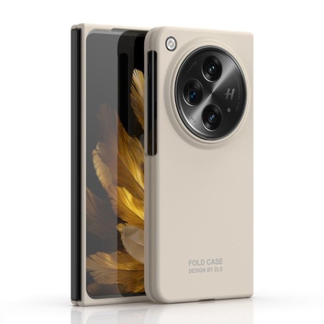 OnePlus Open Handy Hülle - Hardcase aus Polycarbonat und gehärtetem Glas - beige