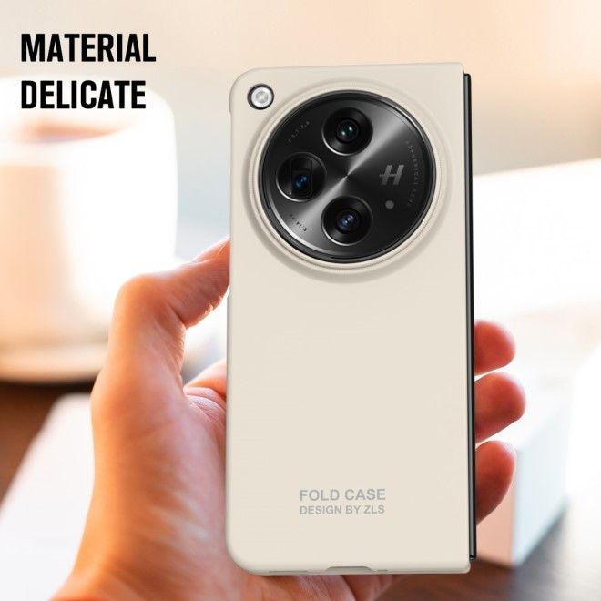 OnePlus Open Handy Hülle - Hardcase aus Polycarbonat und gehärtetem Glas - beige