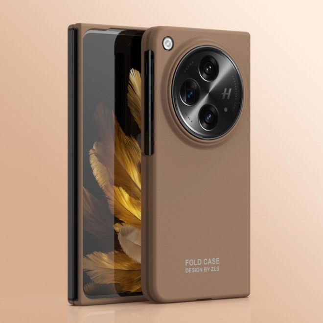 OnePlus Open Handy Hülle - Hardcase aus Polycarbonat und gehärtetem Glas - braun