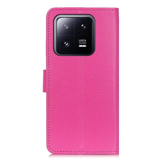 Xiaomi 14 Handy Hülle - Litchi Leder Bookcover Series - pink