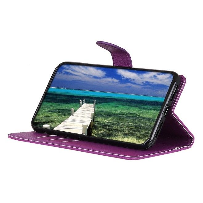 Xiaomi 14 Handy Hülle - Litchi Leder Bookcover Series - purpur