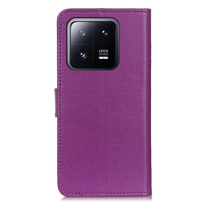 Xiaomi 14 Handy Hülle - Litchi Leder Bookcover Series - purpur