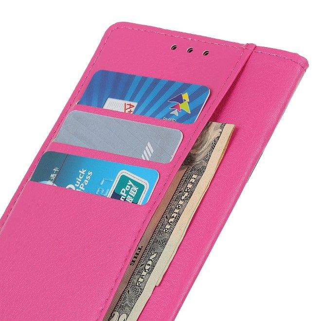 Xiaomi 14 Pro Handy Hülle - Litchi Leder Bookcover Series - pink