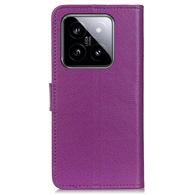Xiaomi 14 Pro Handy Hülle - Litchi Leder Bookcover Series - purpur