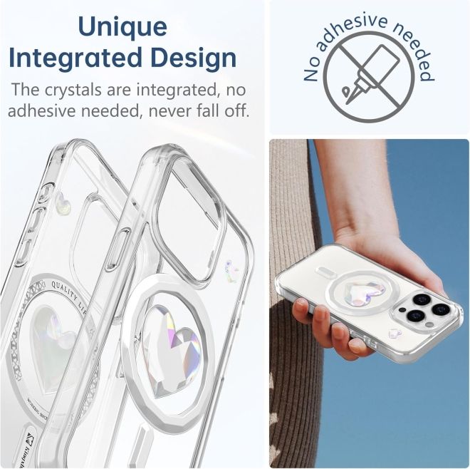 Kingxbar - iPhone 15 MagSafe Schutzhülle - Eternity Series - Diamond Galaxy - weiss