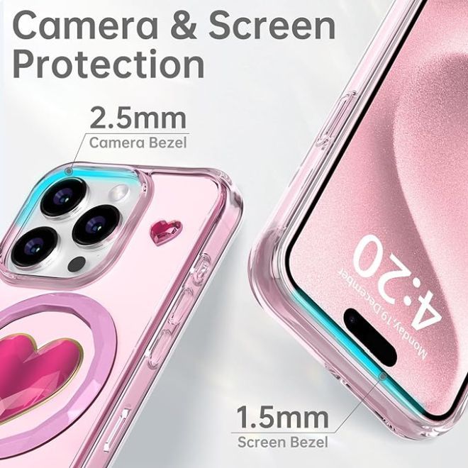 Kingxbar - iPhone 15 Pro Max MagSafe Schutzhülle - Eternity Series - Crystal Dream - pink