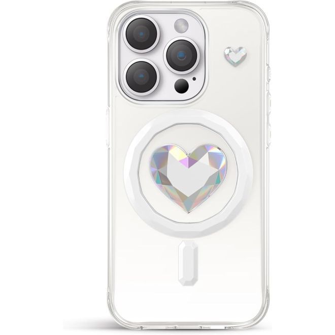 Kingxbar - iPhone 15 Pro Max MagSafe Schutzhülle - Eternity Series - Diamond Galaxy - weiss