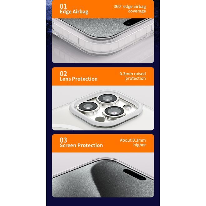 Kingxbar - iPhone 15 MagSafe Schutzhülle - Ice Crystal Series - weiss