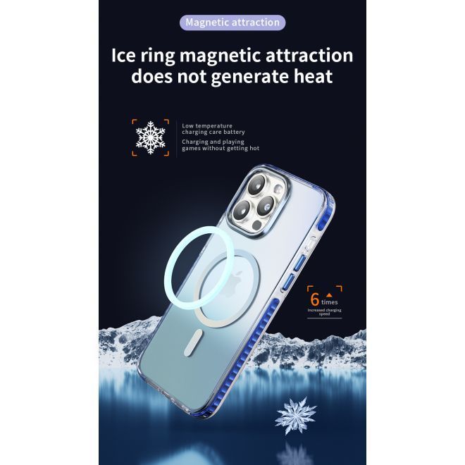 Kingxbar - iPhone 15 MagSafe Schutzhülle - Ice Crystal Series - blau