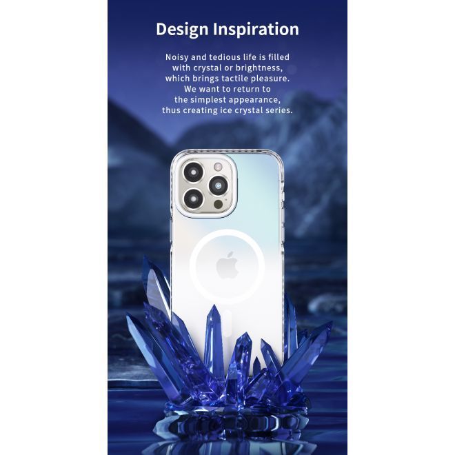 Kingxbar - iPhone 15 Pro MagSafe Schutzhülle - Ice Crystal Series - weiss