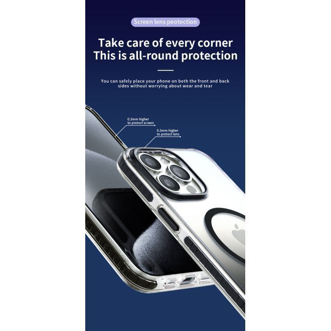 Kingxbar - iPhone 15 Pro MagSafe Schutzhülle - Ice Crystal Series - schwarz