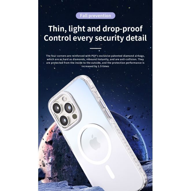 Kingxbar - iPhone 15 Pro Max MagSafe Schutzhülle - Ice Crystal Series - weiss