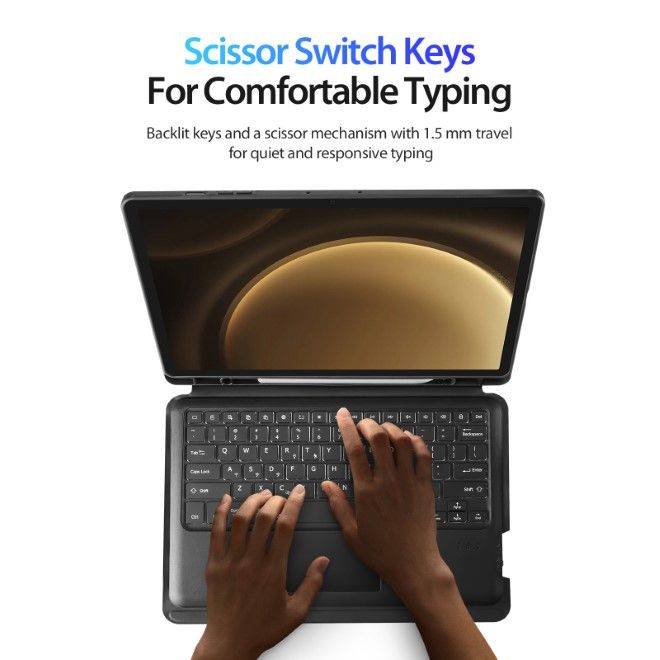 Dux Ducis - Samsung Galaxy Tab S9 FE+ (X610/X616B) Tastatur Hülle - Keyboard Case - DK Series - schwarz