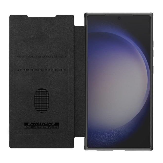 Nillkin - Samsung Galaxy S24 Hülle - Leder Book Case - Qin Prop Plain Series - schwarz