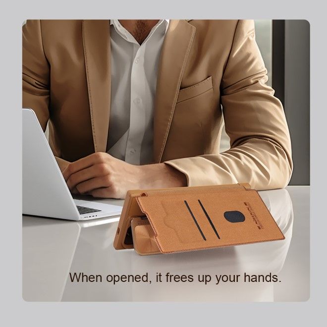 Nillkin - Samsung Galaxy S24 Hülle - Leder Book Case - Qin Prop Plain Series - schwarz