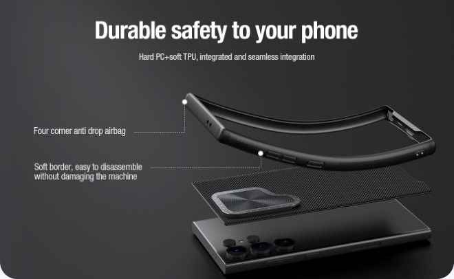 Nillkin - Samsung Galaxy S24 Ultra Hülle - Hardcase - Textured Prop Series - schwarz