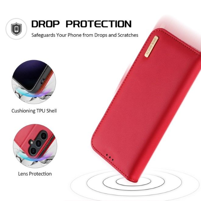 Dux Ducis - Samsung Galaxy S24+ Hülle - Handy Leder Case - Hivo Series - rot