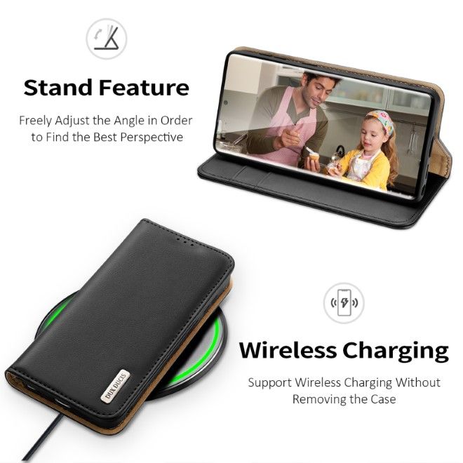 Dux Ducis - Samsung Galaxy S24 Ultra Hülle - Handy Leder Case - Hivo Series - schwarz