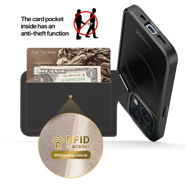 Dux Ducis - iPhone 15 Hülle - PC und TPU Hardcase - Rafi II Mag Series - schwarz