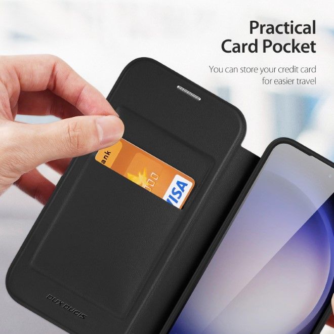 Dux Ducis - Samsung Galaxy S24 Hülle - Leder Bookcover - Skin X Pro Series - schwarz