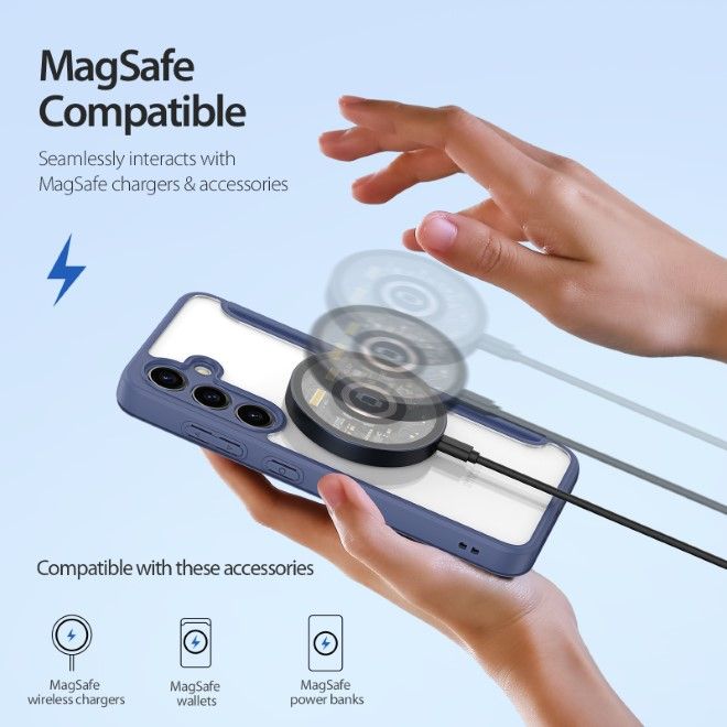 Dux Ducis - Samsung Galaxy S24+ Hülle - Leder Bookcover - Skin X Pro Series - blau