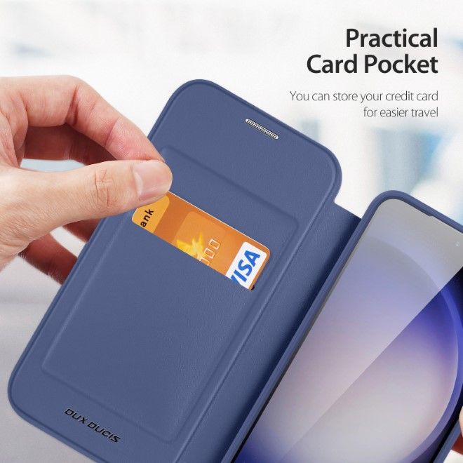 Dux Ducis - Samsung Galaxy S24+ Hülle - Leder Bookcover - Skin X Pro Series - blau