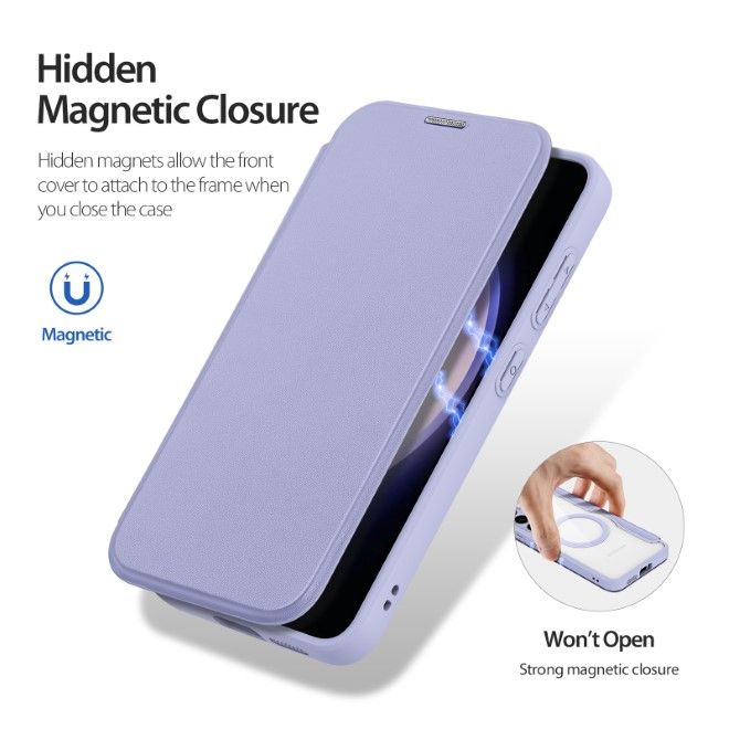 Dux Ducis - Samsung Galaxy S24+ Hülle - Leder Bookcover - Skin X Pro Series - purpur