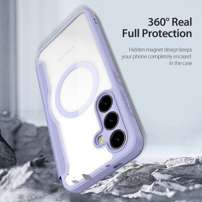 Dux Ducis - Samsung Galaxy S24+ Hülle - Leder Bookcover - Skin X Pro Series - purpur